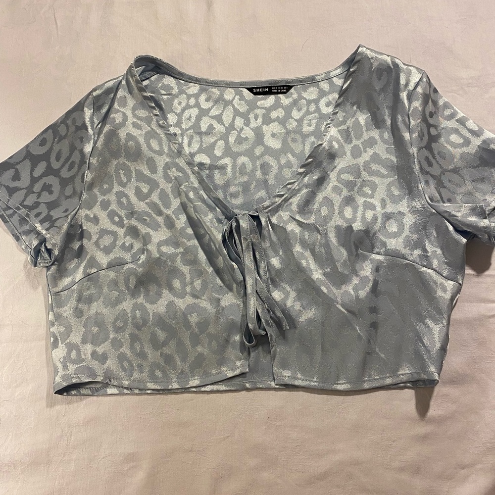 Front Tie Silk Top
